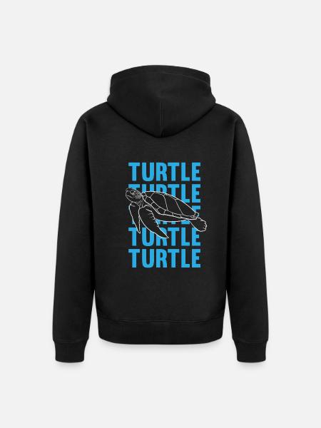 TORTUE Silhouette Word Art cadeau - Veste à capuche bio Premium Unisexe - noir