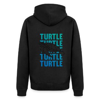 TURTLE Silhouette Word Art Gift - Unisex Premium Organic Zip Hoodie - black - Back - Nico (187cm)