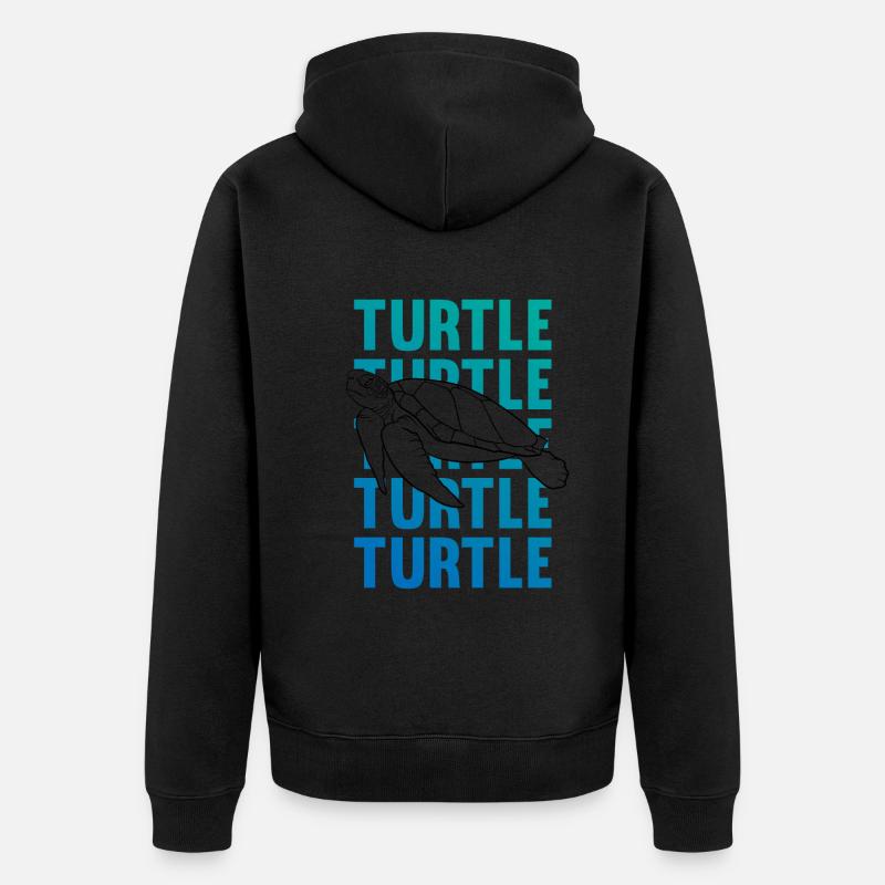 TURTLE Schattenbild Wortkunst Geschenk - Unisex Premium Bio Zip Hoodie - undefined