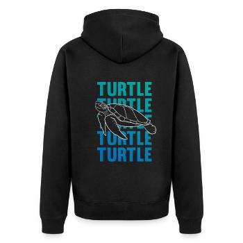TURTLE Silhouette Word Art Gift - Unisex Premium Organic Zip Hoodie - black - Back - Nico (187cm)