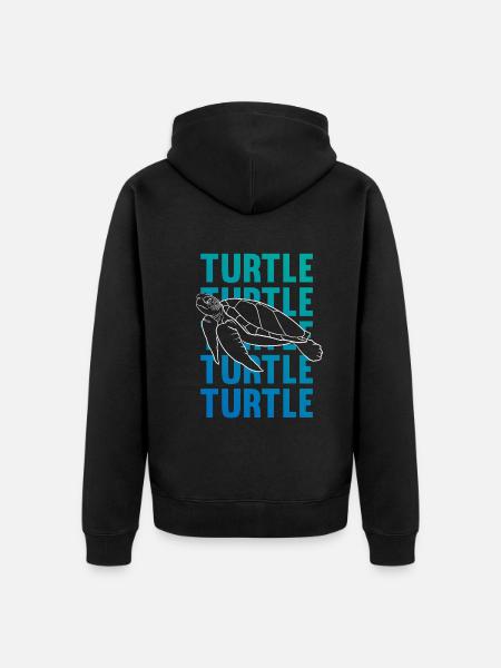 TURTLE Schattenbild Wortkunst Geschenk - Unisex Premium Bio Zip Hoodie - Schwarz