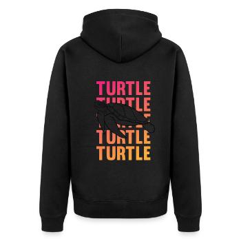 TURTLE Silhouette Word Art Gift - Unisex Premium Organic Zip Hoodie - black - Back - Nico (187cm)