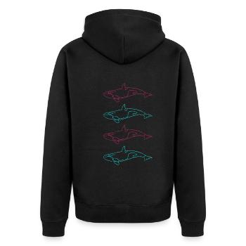 Cadeau de beauté de la mer de la famille d’orques - Veste à capuche bio Premium Unisexe - noir - Dos - Nico (187cm)