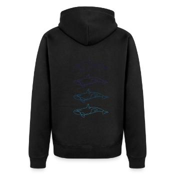 Cadeau de beauté de la mer de la famille d’orques - Veste à capuche bio Premium Unisexe - noir - Dos - Nico (187cm)