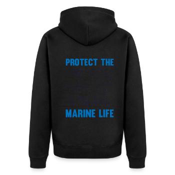 Conscience de la vie marine du Sagittaire - Veste à capuche bio Premium Unisexe - noir - Dos - Nico (187cm)