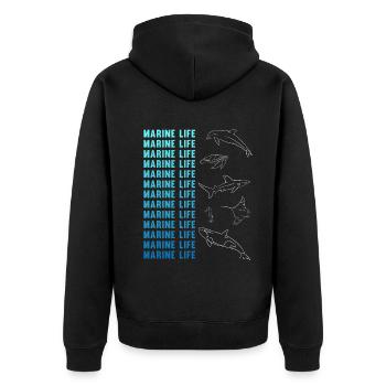 Conservation de la vie marine de la diversité océanique - Veste à capuche bio Premium Unisexe - noir - Dos - Nico (187cm)