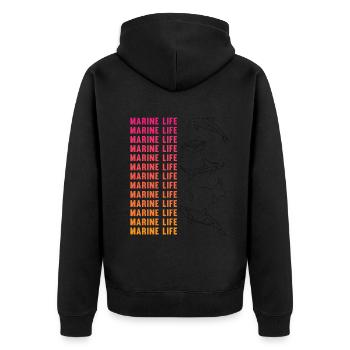 Ozeanische Vielfalt Meeresleben Erhalt - Unisex Premium Bio Zip Hoodie - Schwarz - Hinten - Nico (187cm)