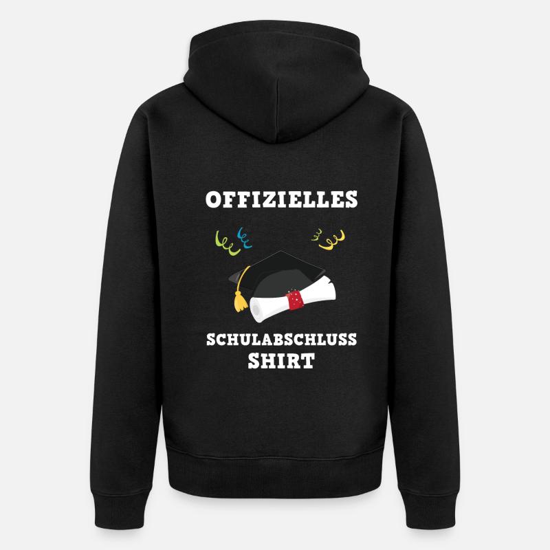 Abschluss Hut Feier Erfolg Geschenk - Unisex Premium Bio Zip Hoodie - Schwarz