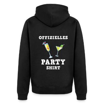 Cocktail Party Stimmung Hoch Genuss - Unisex Premium Bio Zip Hoodie - Schwarz - Hinten - Nico (187cm)