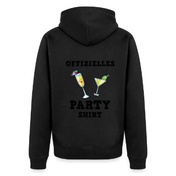 Cocktail Party Stimmung Hoch Genuss - Unisex Premium Bio Zip Hoodie - Schwarz - Hinten - Nico (187cm)