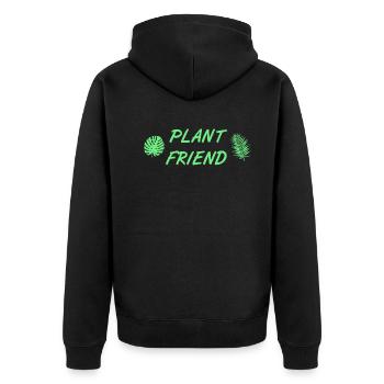 Plant Friend Green Heart for Botany - Unisex Premium Organic Zip Hoodie - black - Back - Nico (187cm)