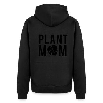 Plant Mum Stilvolle Pflanzenmutter Natur - Unisex Premium Bio Zip Hoodie - Schwarz - Hinten - Nico (187cm)