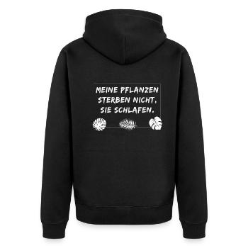 Pflanzen Schlaf Humor Gärtner Trost - Unisex Premium Bio Zip Hoodie - Schwarz - Hinten - Nico (187cm)
