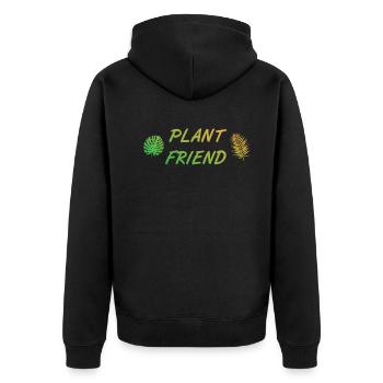 Plant Friend Green Heart for Botany - Unisex Premium Organic Zip Hoodie - black - Back - Nico (187cm)