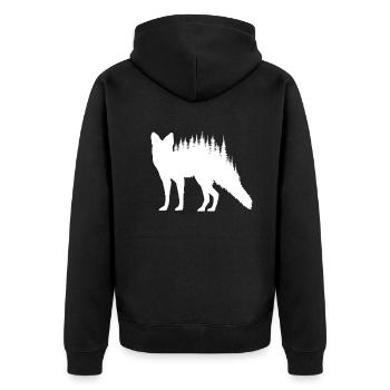 Fox Silhouette Beauté Sauvage - Veste à capuche bio Premium Unisexe - noir - Dos - Nico (187cm)