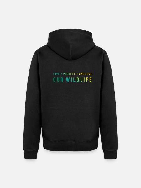Bewahrt Natur - Schützt Wildleben - Premium økologisk unisex-hættejakke - sort