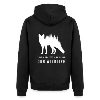 Préservez les renards - Aime notre nature sauvage - Veste à capuche bio Premium Unisexe - noir - Dos - Nico (187cm)