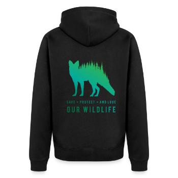 Préservez les renards - Aime notre nature sauvage - Veste à capuche bio Premium Unisexe - noir - Dos - Nico (187cm)