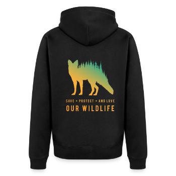 Préservez les renards - Aime notre nature sauvage - Veste à capuche bio Premium Unisexe - noir - Dos - Nico (187cm)