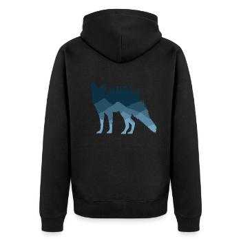 Spirit of the Forest - Fox Silhouette - Unisex Premium Organic Zip Hoodie - black - Back - Nico (187cm)