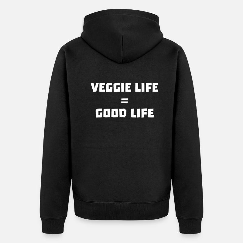Veggie Life - Bonne Vie - Veste à capuche bio Premium Unisexe - noir