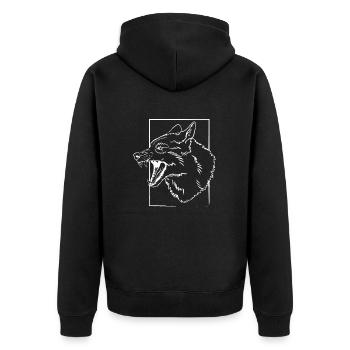 Celtic Wolf - Mystic Symbol - Unisex Premium Organic Zip Hoodie - black - Back - Nico (187cm)