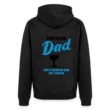 Cool biathlon papa Unique - Veste à capuche bio Premium Unisexe - noir - Dos - Nico (187cm)