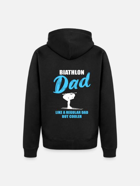 Cool Biathlon Dad Unique - Unisex Premium Organic Zip Hoodie - black