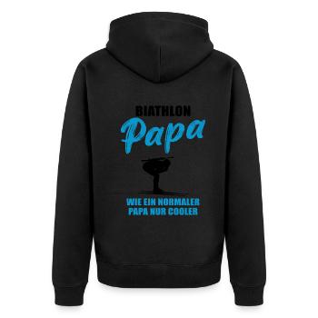 Cool biathlon papa Unique - Veste à capuche bio Premium Unisexe - noir - Dos - Nico (187cm)