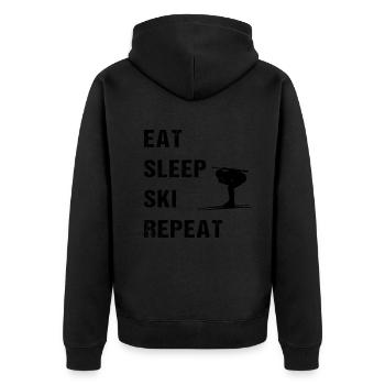 Ski repetition for biathlon fans - Unisex Premium Organic Zip Hoodie - black - Back - Nico (187cm)