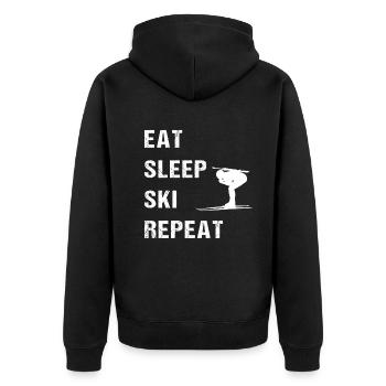 Ski repetition for biathlon fans - Unisex Premium Organic Zip Hoodie - black - Back - Nico (187cm)