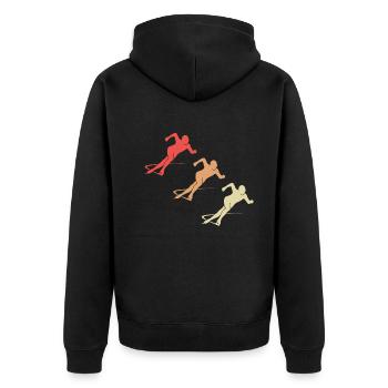 Farbenfrohes Eiskunstlauf Team Geschenk - Unisex Premium Bio Zip Hoodie - Schwarz - Hinten - Nico (187cm)