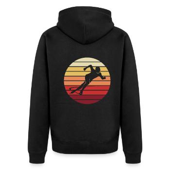 Figure Skating Sunset Silhouette Gift - Unisex Premium Organic Zip Hoodie - black - Back - Nico (187cm)