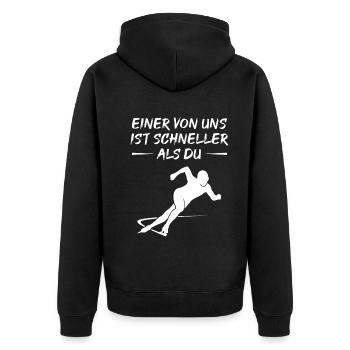 Speed Skating Faster Than You Gift - Unisex Premium Organic Zip Hoodie - black - Back - Nico (187cm)