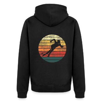 Figure Skating Sunset Silhouette Gift - Unisex Premium Organic Zip Hoodie - black - Back - Nico (187cm)