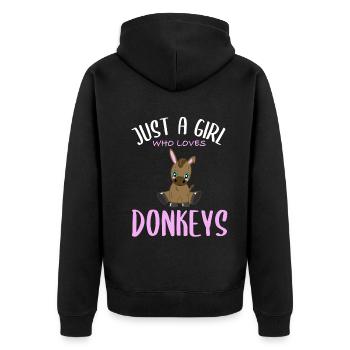 Girl & Ass Love - Inseparable - Unisex Premium Organic Zip Hoodie - black - Back - Nico (187cm)