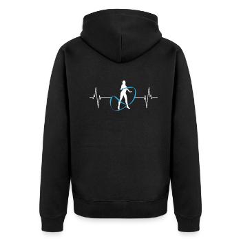 Heart of Gymnastics - Band & Rhythm - Unisex Premium Organic Zip Hoodie - black - Back - Nico (187cm)