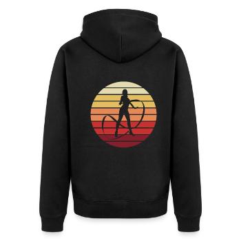 Gymnastics Silhouette Sunset - Unisex Premium Organic Zip Hoodie - black - Back - Nico (187cm)