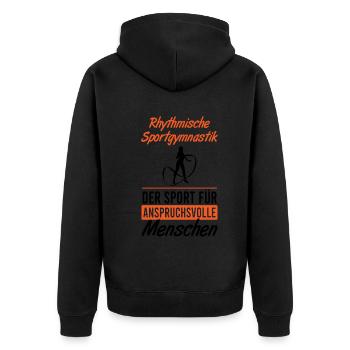 Aspiration & Art: Gymnastics Gift - Unisex Premium Organic Zip Hoodie - black - Back - Nico (187cm)