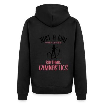 Fille Aime La Gymnastique Rythmique - Veste à capuche bio Premium Unisexe - noir - Dos - Nico (187cm)
