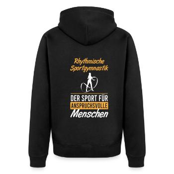 Aspiration & Art : Cadeau de gymnastique - Veste à capuche bio Premium Unisexe - noir - Dos - Nico (187cm)