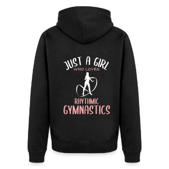 Fille Aime La Gymnastique Rythmique - Veste à capuche bio Premium Unisexe - noir - Dos - Nico (187cm)