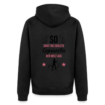 Gymnast Elite - The Coolest - Unisex Premium Organic Zip Hoodie - black - Back - Nico (187cm)