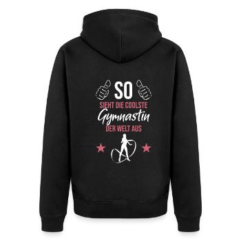 Gymnast Elite - The Coolest - Unisex Premium Organic Zip Hoodie - black - Back - Nico (187cm)