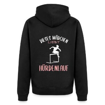 Hurdle Running Love - Girl Power - Veste à capuche bio Premium Unisexe - noir - Dos - Nico (187cm)