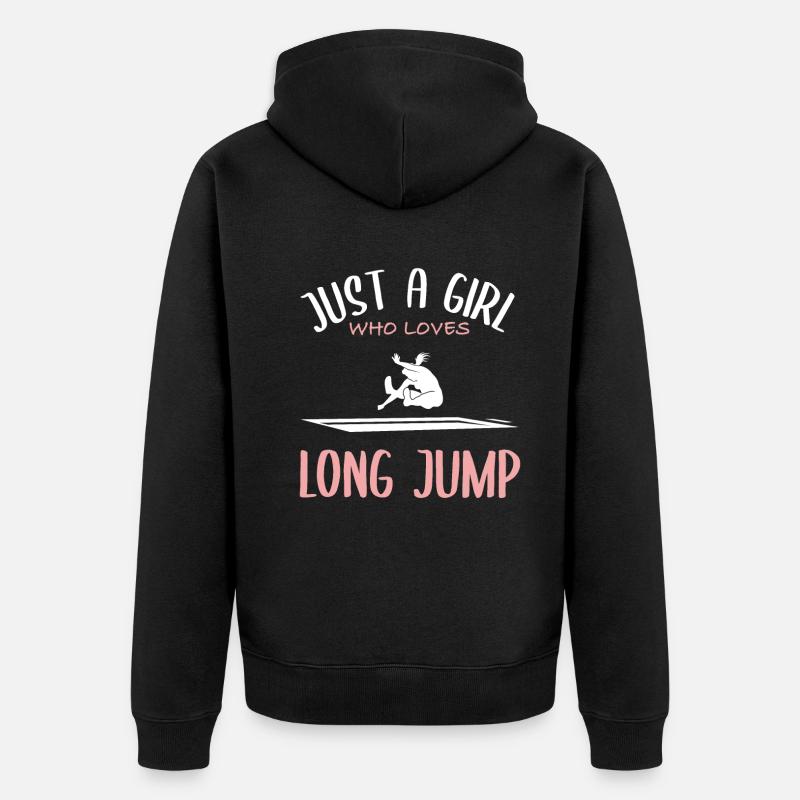 Saut en longueur amour - Veste à capuche bio Premium Unisexe - noir
