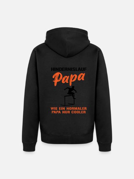 Cool hurdle running dad - Unisex Premium Organic Zip Hoodie - black