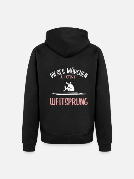Weitsprung-Liebe - Unisex Premium Bio Zip Hoodie - Schwarz