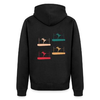 Figurines colorées de saut en hauteur - Veste à capuche bio Premium Unisexe - noir - Dos - Nico (187cm)