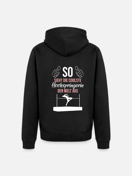 Coolest high jumper ever - Unisex Premium Organic Zip Hoodie - black